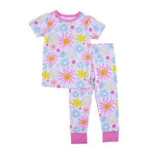 Birdie Bean Delia 2 Piece Pajamas Bamboo Shirt Pants Girls Size 6T Pink Floral